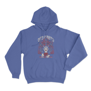 Red Demon Girl Unisex Hoodie Blue